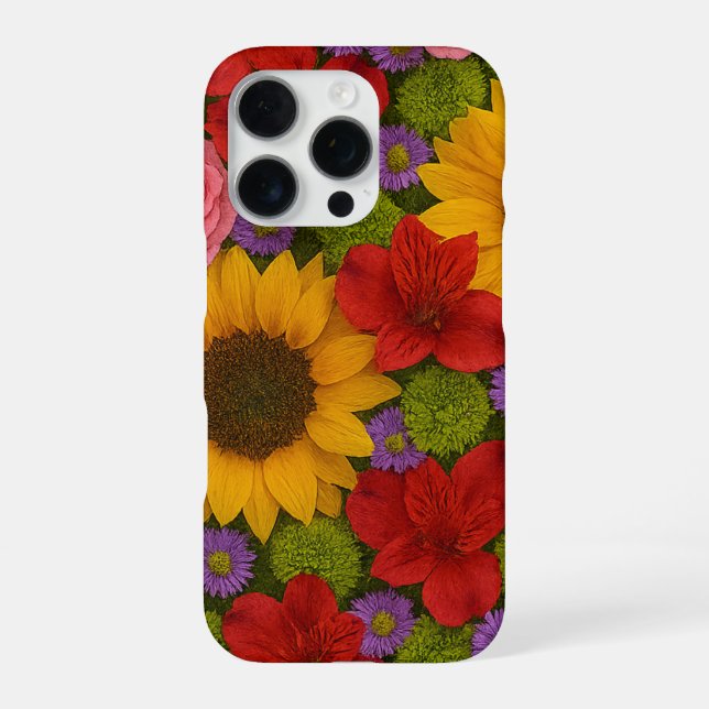 Sonnenblumen und Rose iPhone Case 16 Pro Hülle (Rückseite)