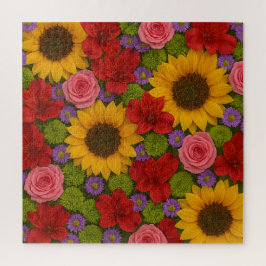 Sonnenblumen und Rose Puzzle