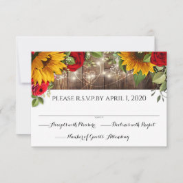 Sonnenblumen und Rose Rustikale Holzleuchten RSVP- RSVP Karte