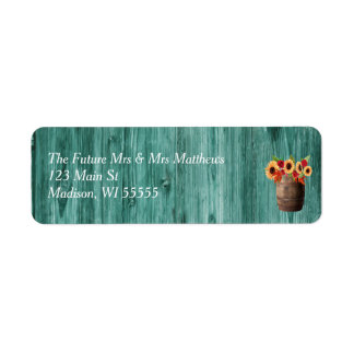 Sonnenblumen und Rose Whiskey Barrel Address Label