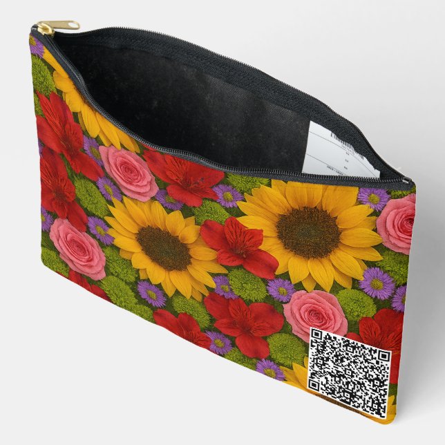 Sonnenblumen und Rose Zubehörtasche (Offen)