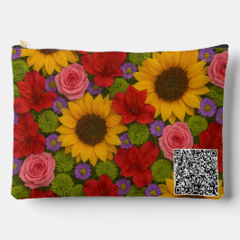 Sonnenblumen und Rose Zubehörtasche