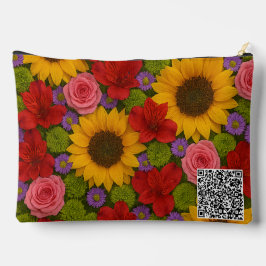 Sonnenblumen und Rose Zubehörtasche