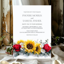 Sonnenblumen und Rosen Florale Hochzeit