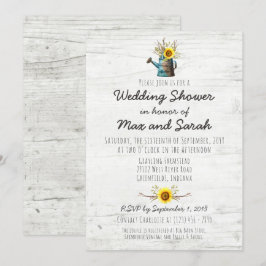 Sonnenblumen und rustikaler Polterabend Einladung