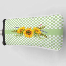 Sonnenblumen und Schachbrett Golf Headcover