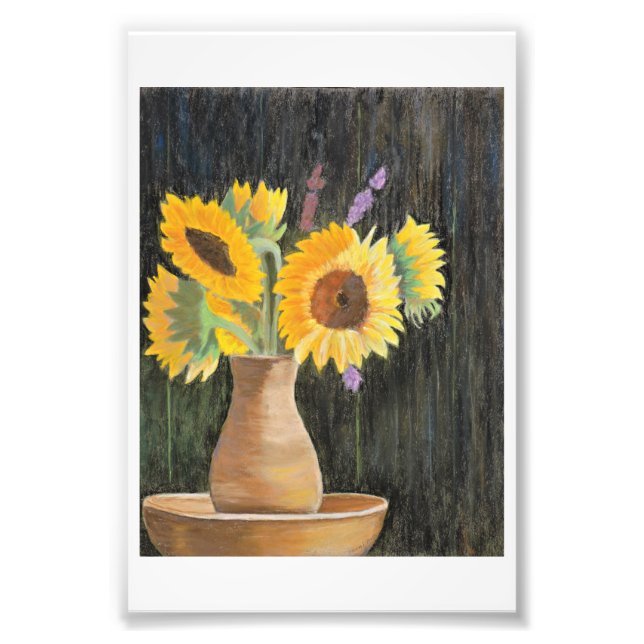 Sonnenblumen und Schatten Fotodruck (Vorne)