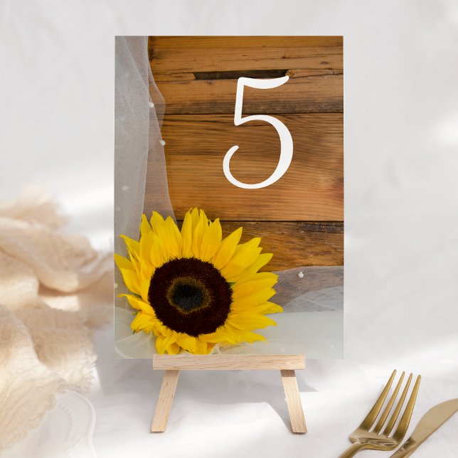 Sonnenblumen und Schleier Land Hochzeiten Tischnum Tischnummer (Von Creator hochgeladen)
