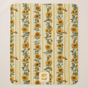 Sonnenblumen und Schmetterlinge auf gelben Streife Sherpadecke