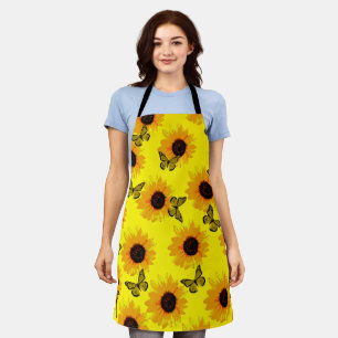 Sonnenblumen und Schmetterlinge, druckvolle Schürz Schürze