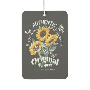 Sonnenblumen und Schmetterlinge Grafik Autolufterfrischer