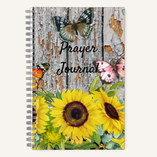Sonnenblumen und Schmetterlinge Notizbuch