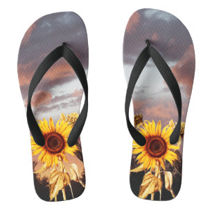 SONNENBLUMEN UND SOMMERSONNENANSCHLUSS FLIP FLOPS