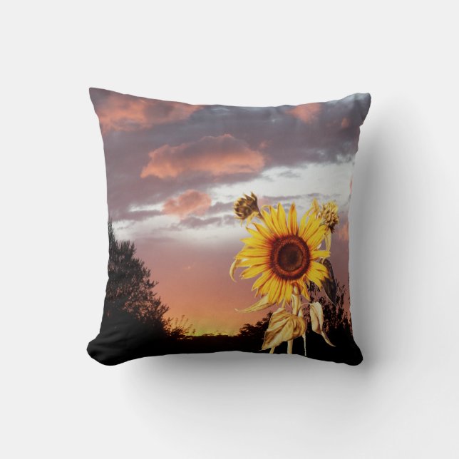 SONNENBLUMEN UND SOMMERSONNENANSCHLUSS KISSEN (Vorderseite)