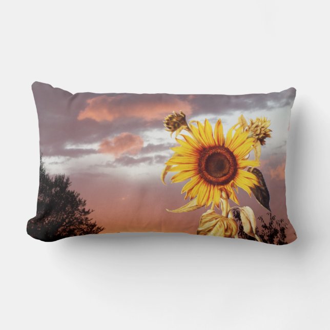 SONNENBLUMEN UND SOMMERSONNENANSCHLUSS LENDENKISSEN (Vorderseite)