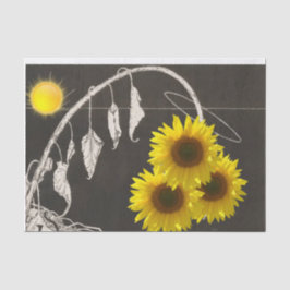 Sonnenblumen und Sonnencreme Seidenpapier