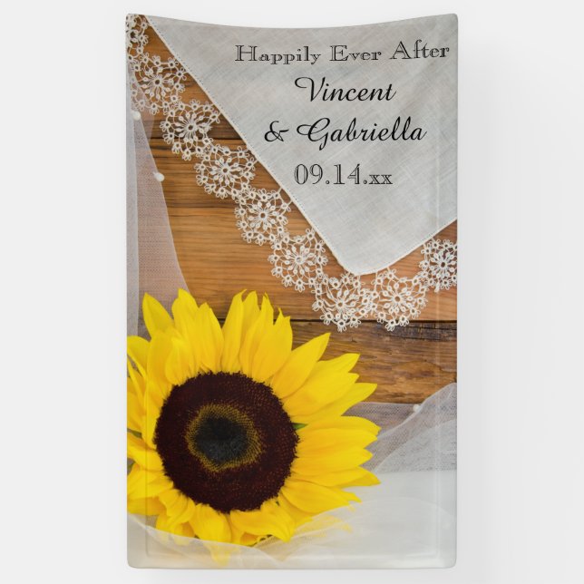 Sonnenblumen- und Spitzenlandssehen Banner (Vertikal)