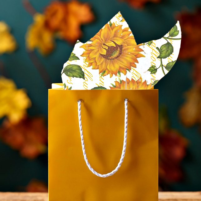 Sonnenblumen und Textpapier Seidenpapier (Von Creator hochgeladen)