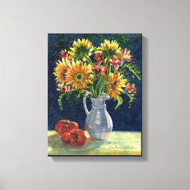 "Sonnenblumen und Tomaten" Leinwand drucken