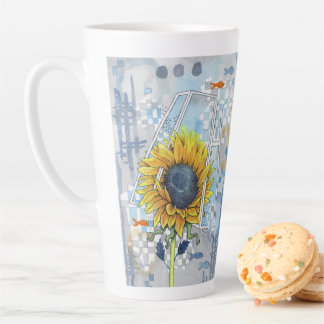 Sonnenblumen und Träume Große Latte Tasse