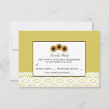 Sonnenblumen und Vintage Hochzeit RSVP