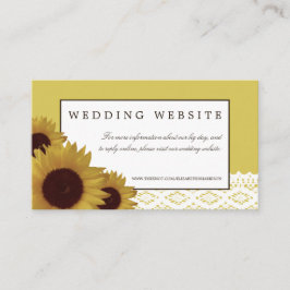 Sonnenblumen und Vintage Hochzeitswebsite Begleitkarte