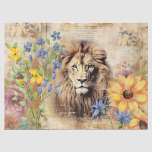 Sonnenblumen und Vintages Löwenkopfpapier Seidenpapier