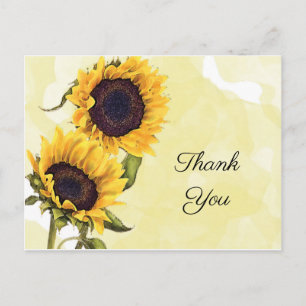 Sonnenblumen und Wasserfarbe in Sonnenschein Viele Postkarte