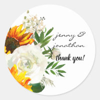 Sonnenblumen und Weiße Rose Danke - Weiß 2