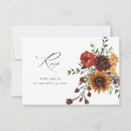Sonnenblumen und Wildblumen 2 Blütenpflanzen mit M RSVP Karte