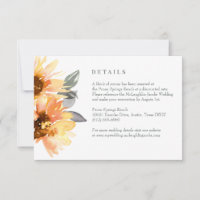 Sonnenblumen und Wildblumen Hochzeitskarte