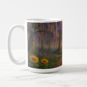 Sonnenblumen und Wisteria Pfad Kaffeetasse