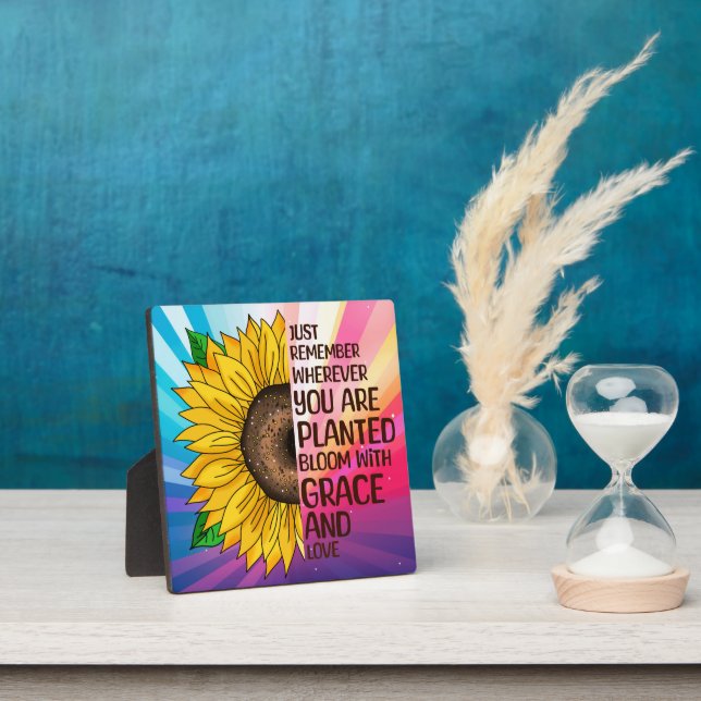 Sonnenblumen und Zitat Fotoplatte (InSitu)
