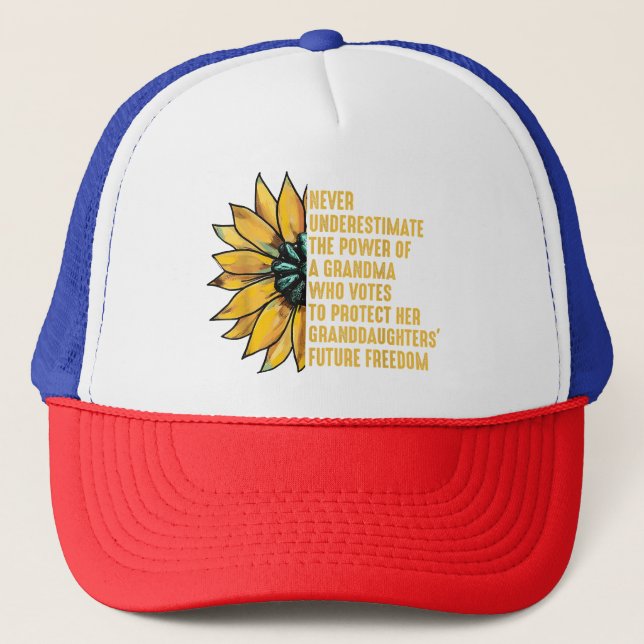 Sonnenblumen unterschätzen den Power von Oma nie Truckerkappe (Vorderseite)