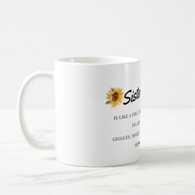 Sonnenblumen - Unterstützung, Gläser, Geheimnisse Kaffeetasse (Links)