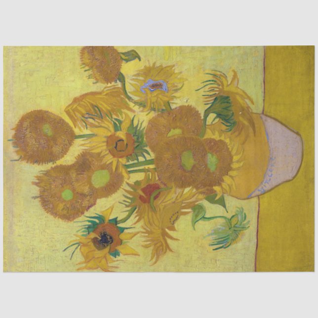 Sonnenblumen, Vincent van Gogh, 1889 Seidenpapier (Vorderseite)