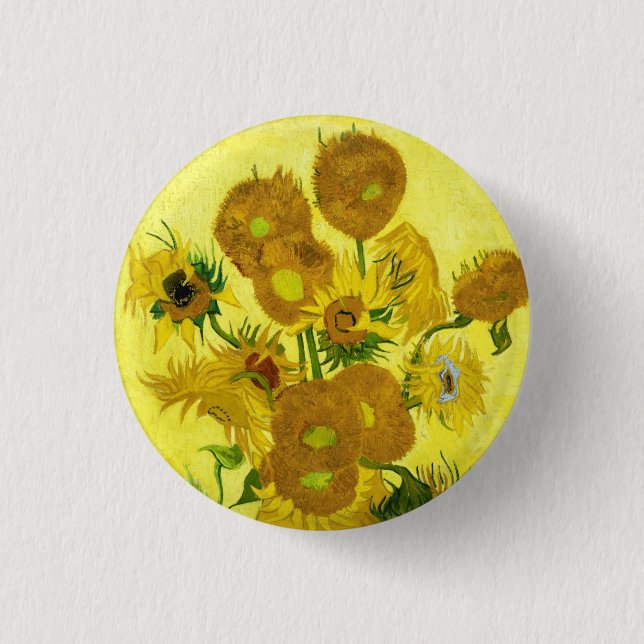 Sonnenblumen Vincent van Gogh Button (Vorderseite)