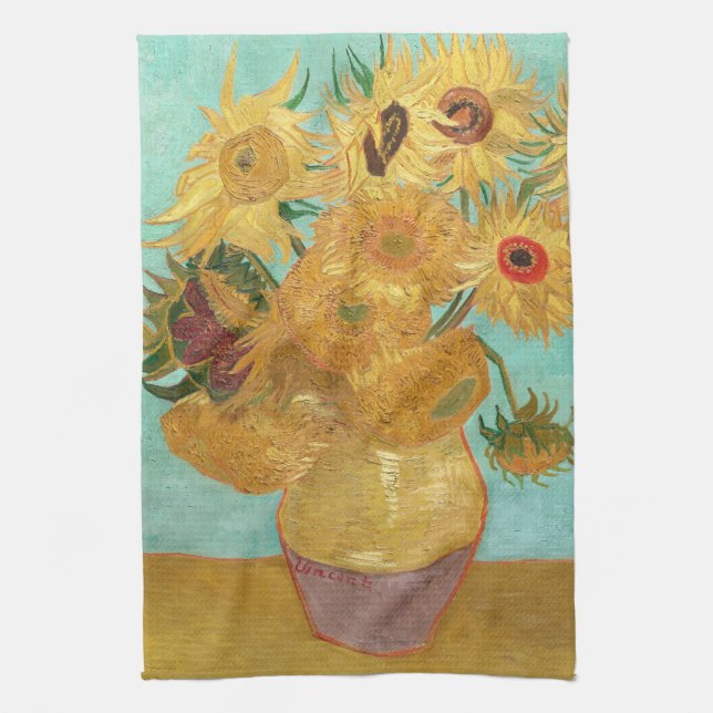 Sonnenblumen Vincent van Gogh Geschirrtuch (Vertikal)