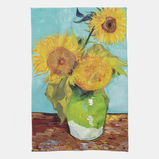 Sonnenblumen Vincent van Gogh Geschirrtuch (Vertikal)