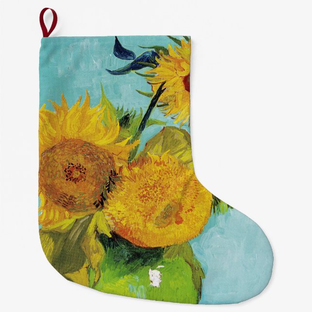 Sonnenblumen Vincent van Gogh Großer Weihnachtsstrumpf (Vorderseite)