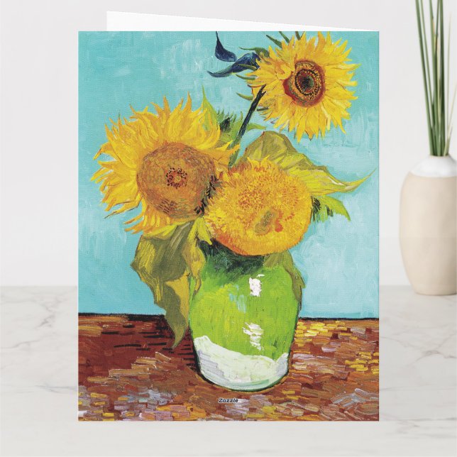 Sonnenblumen Vincent van Gogh Karte (Rückseite)