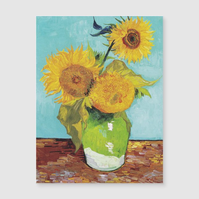 Sonnenblumen Vincent van Gogh Magnetkarte (Vorderseite)