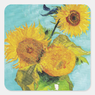 Sonnenblumen Vincent van Gogh Quadratischer Aufkleber