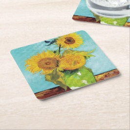 Sonnenblumen Vincent van Gogh Rechteckiger Pappuntersetzer