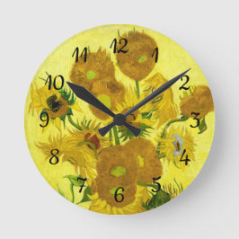 Sonnenblumen Vincent van Gogh Runde Wanduhr