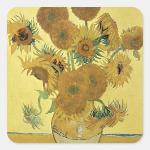 Sonnenblumen Vincent van Goghs , 1888 Quadratischer Aufkleber