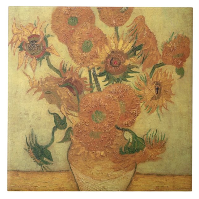 Sonnenblumen Vincent van Goghs |, 1889 Fliese (Vorderseite)