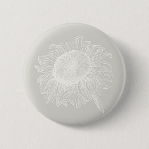 Sonnenblumen Vintage Blume Art CUSTOM FARBE Button