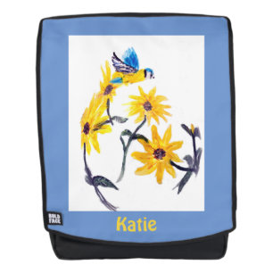 Sonnenblumen Vogelmalerei Personalisiert Rucksack