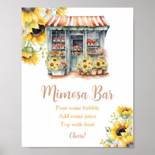 Sonnenblumen vom Markt Brautparty Mimosa Bar Poster